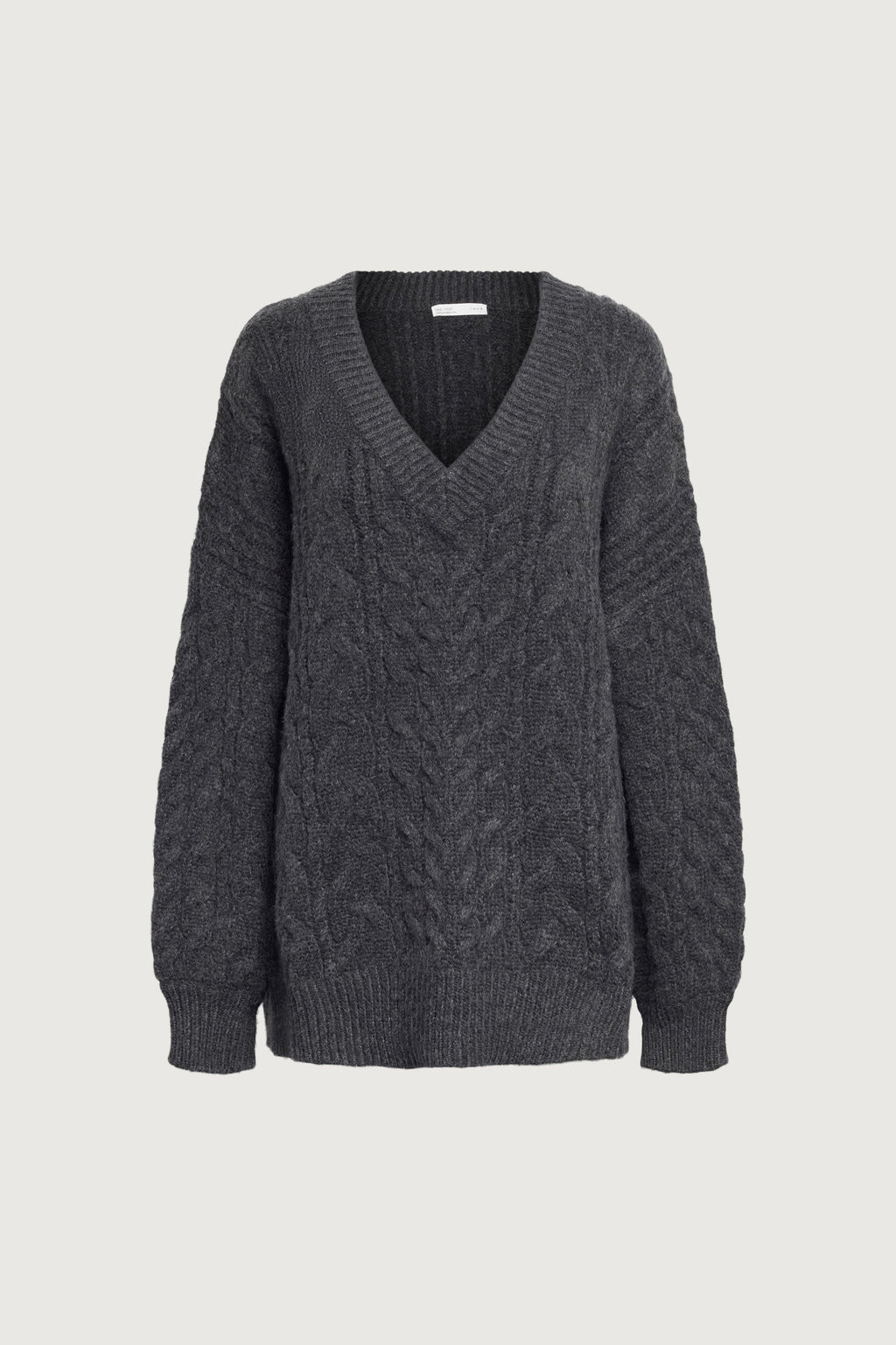 PULL COL EN V EN MAILLE TORSADES
