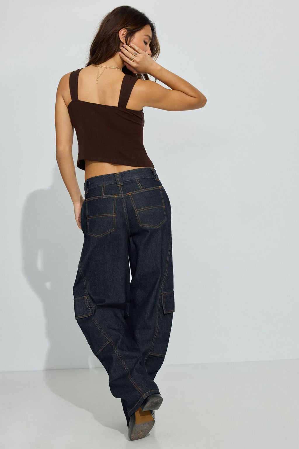 Jean cargo baggy taille basse