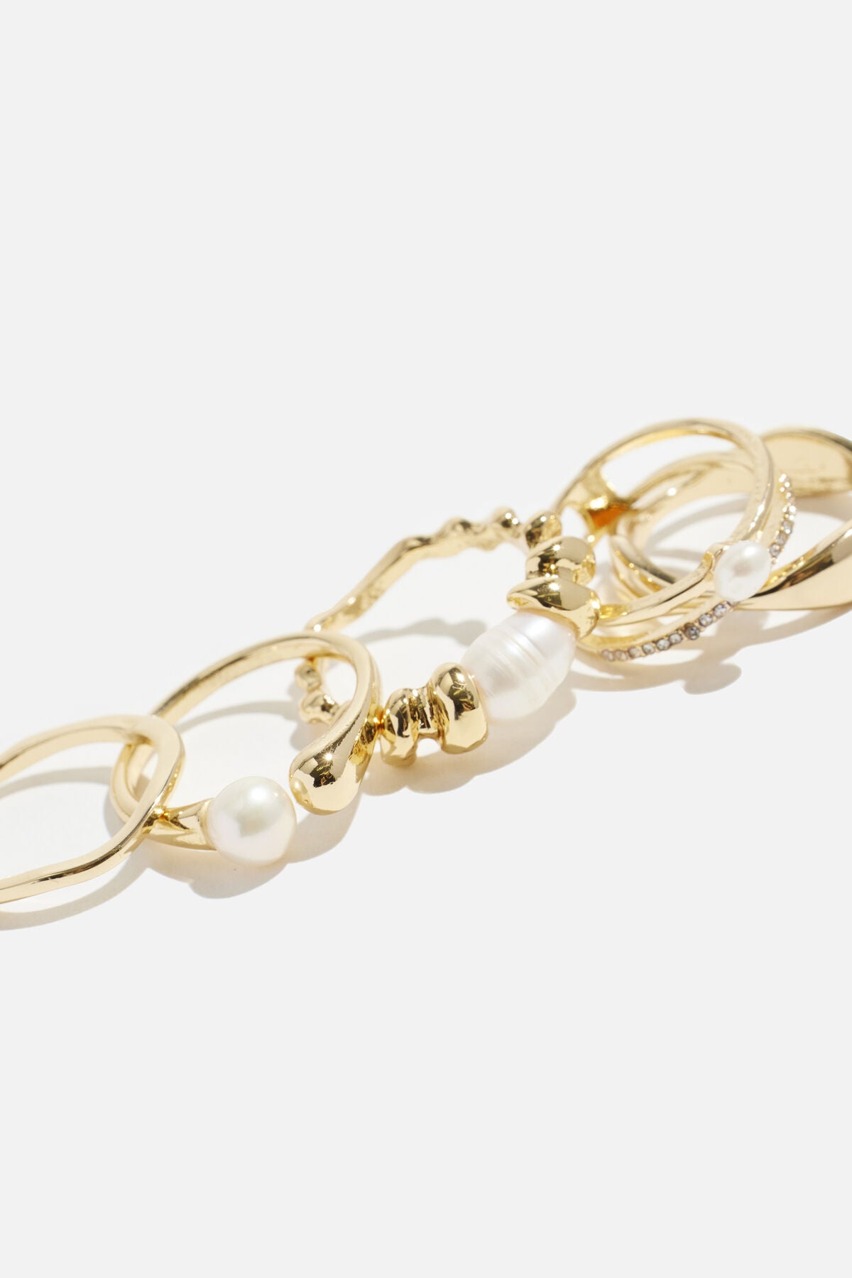 5-Pack Pearl Rings