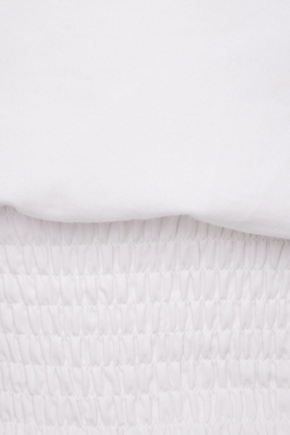 Smocked Crewneck T-Shirt