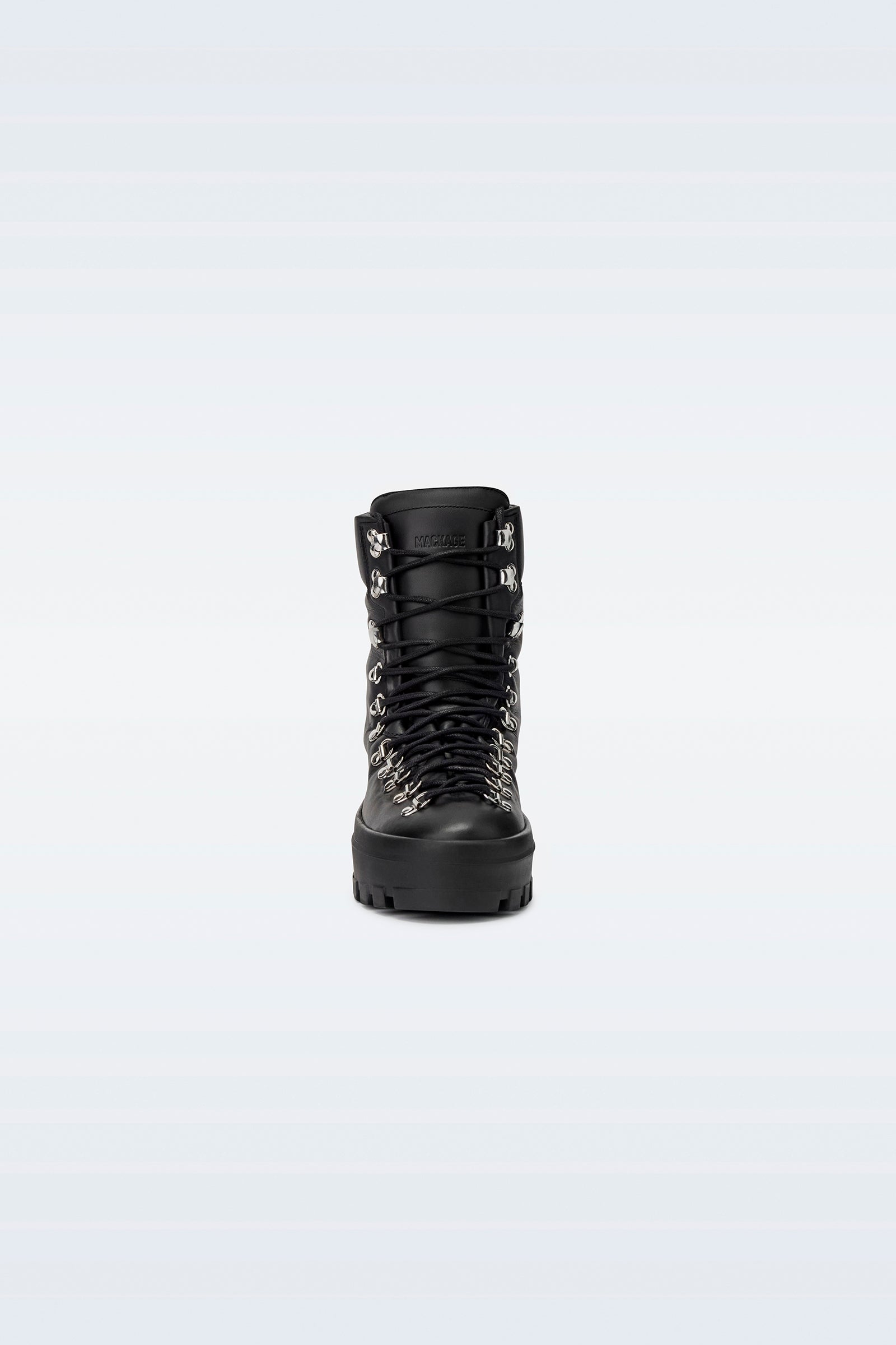 BAIN-M Leather mid-calf lace-up boots