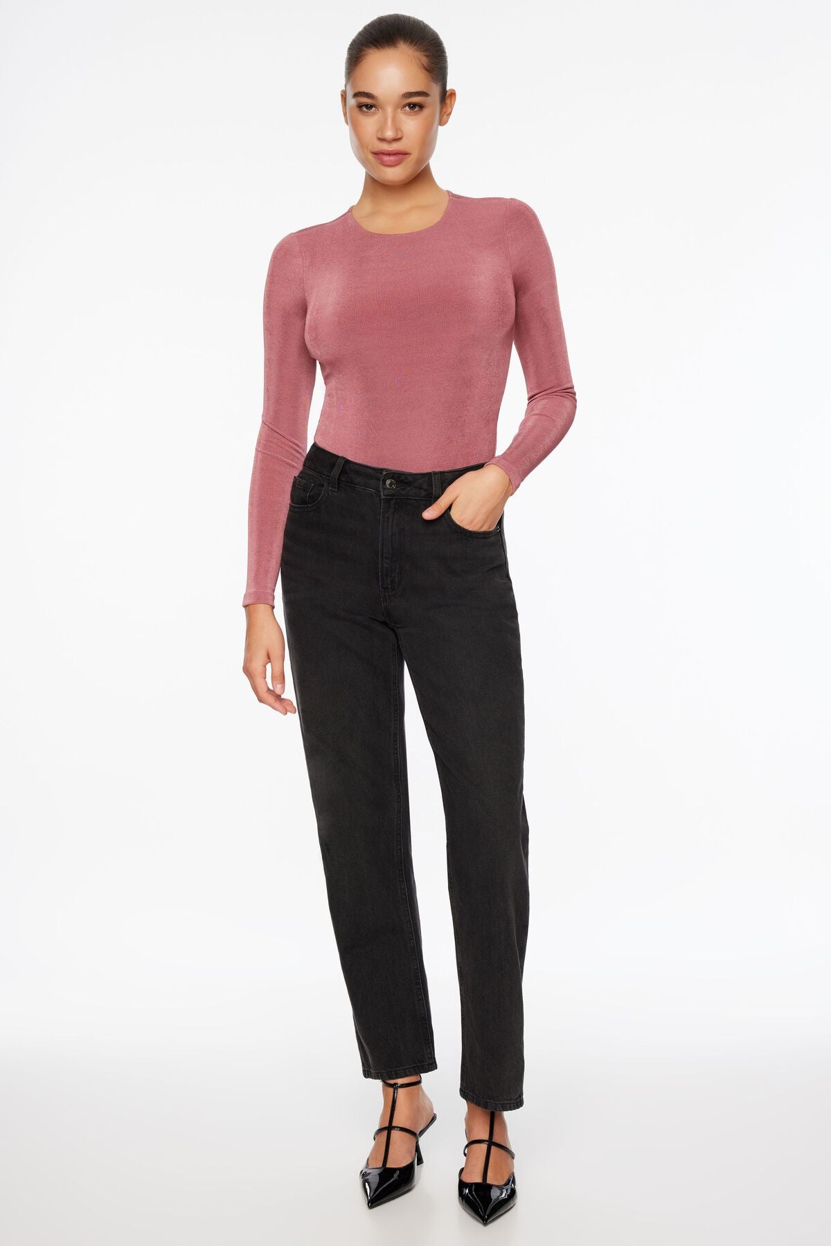 Kyla Slinky Long Sleeve Crew Neck Bodysuit