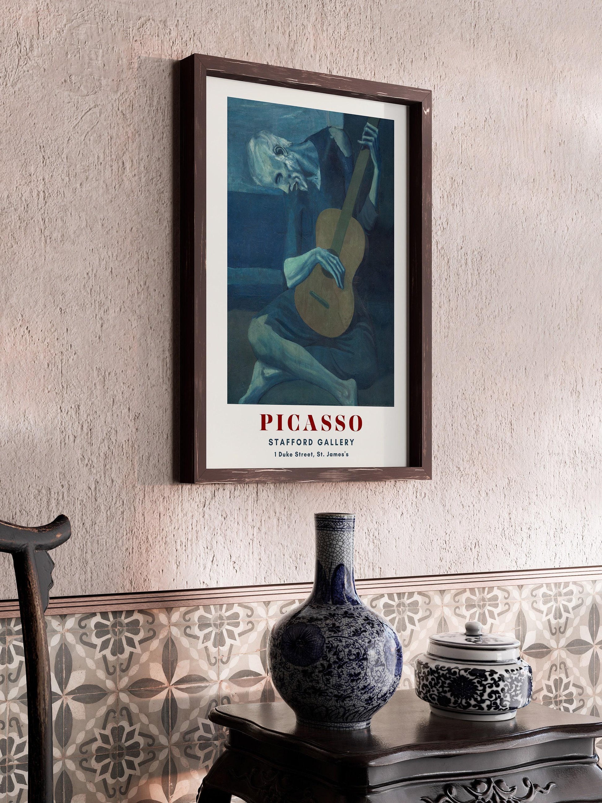 Pablo Picasso - Le Vieux Guitariste | Période bleue (disponible encadré ou non encadré)