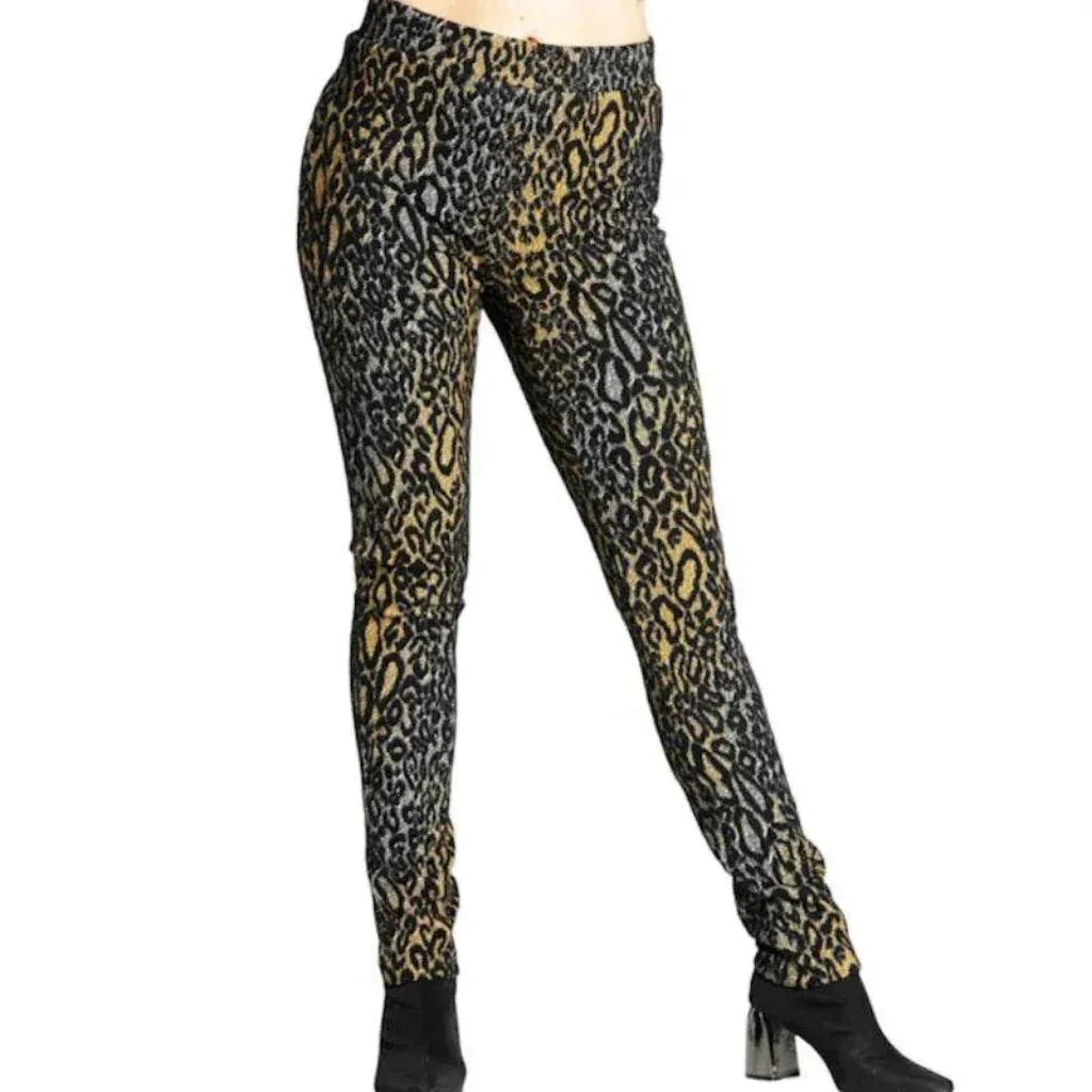 Julia Divine Leopard Print Pull-On Pants