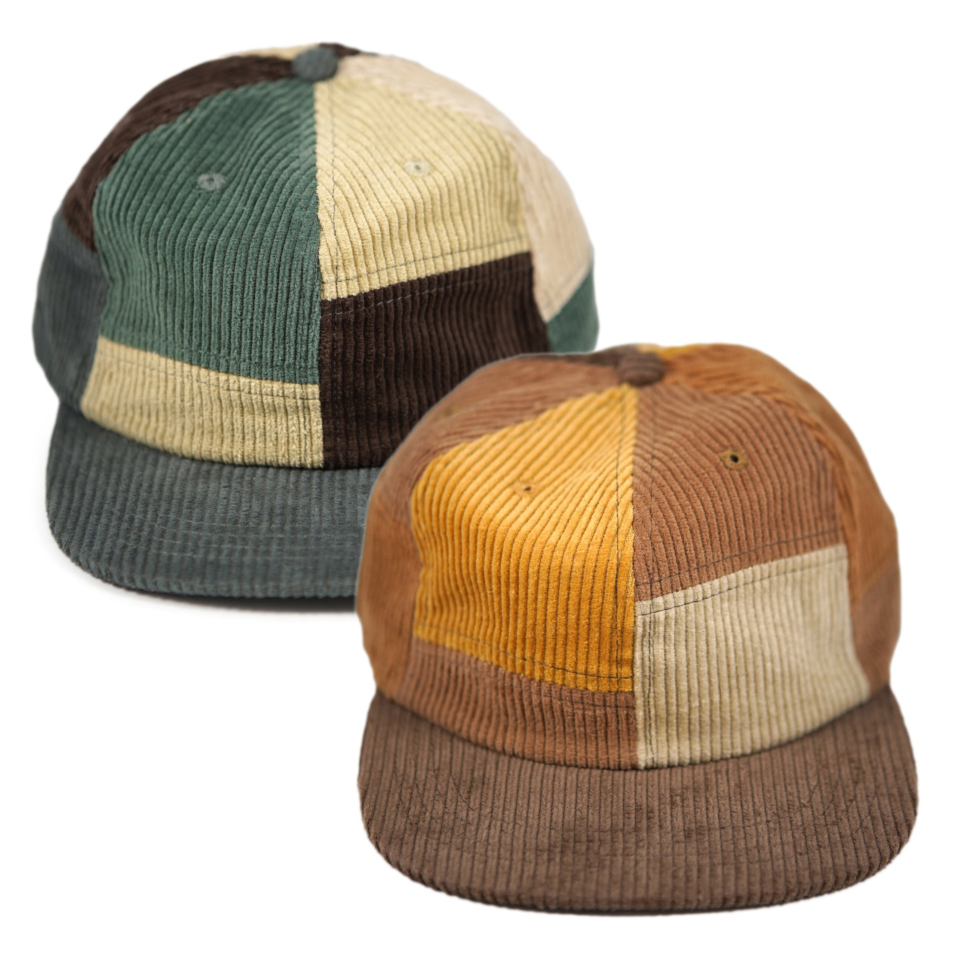 Chapeau patchwork en velours côtelé