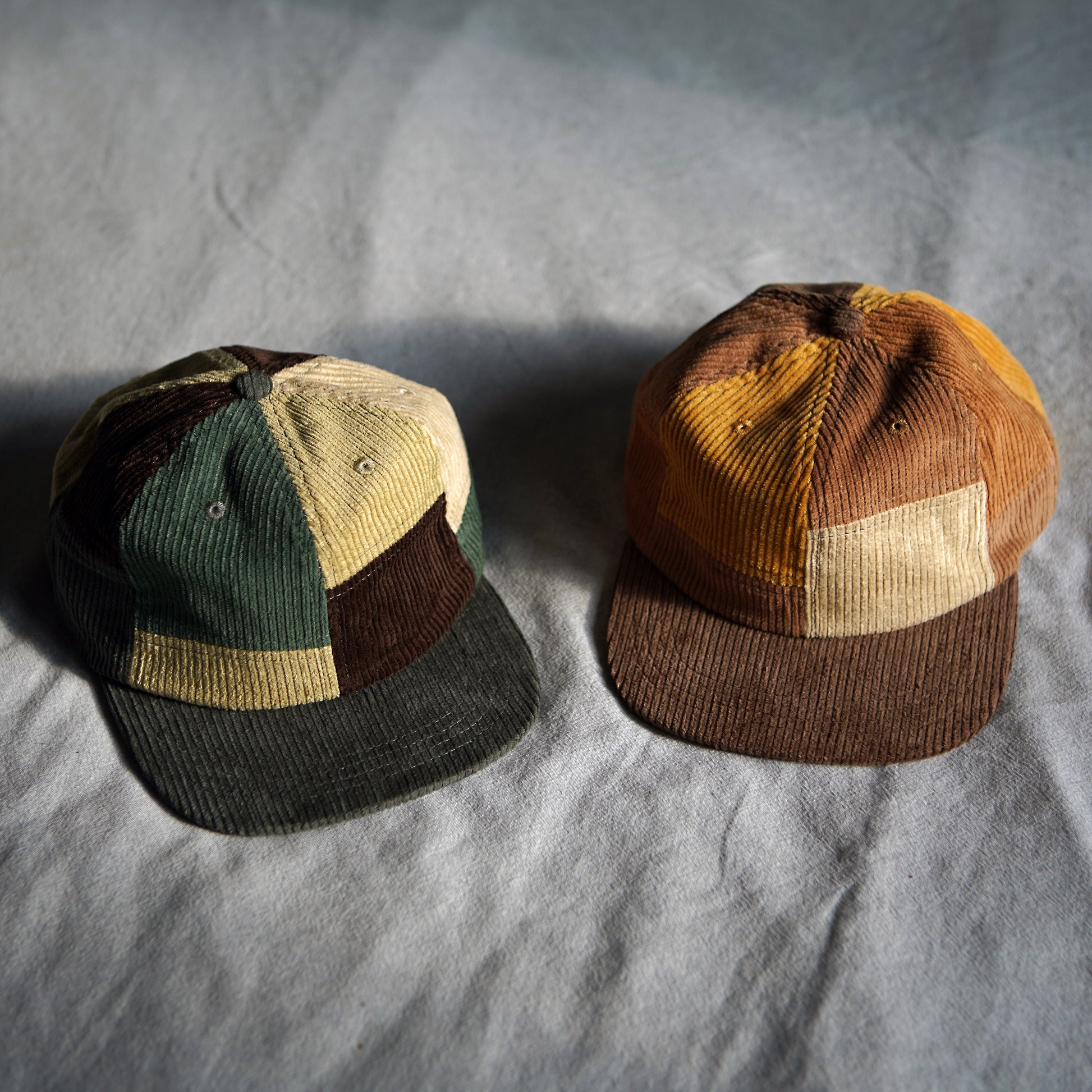 Chapeau patchwork en velours côtelé