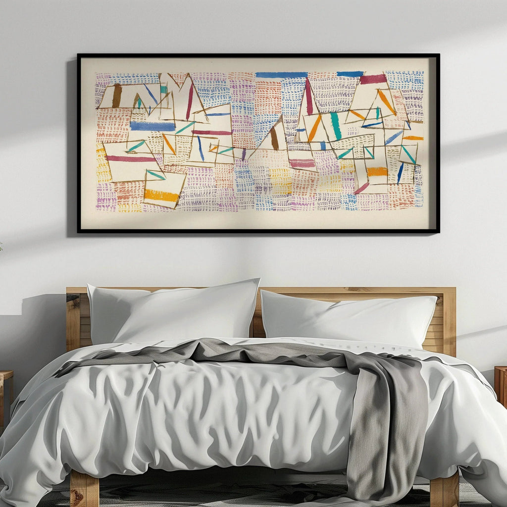 Estampe abstraite « Côte de Provence » de Paul Klee : panoramique large (2x1)
