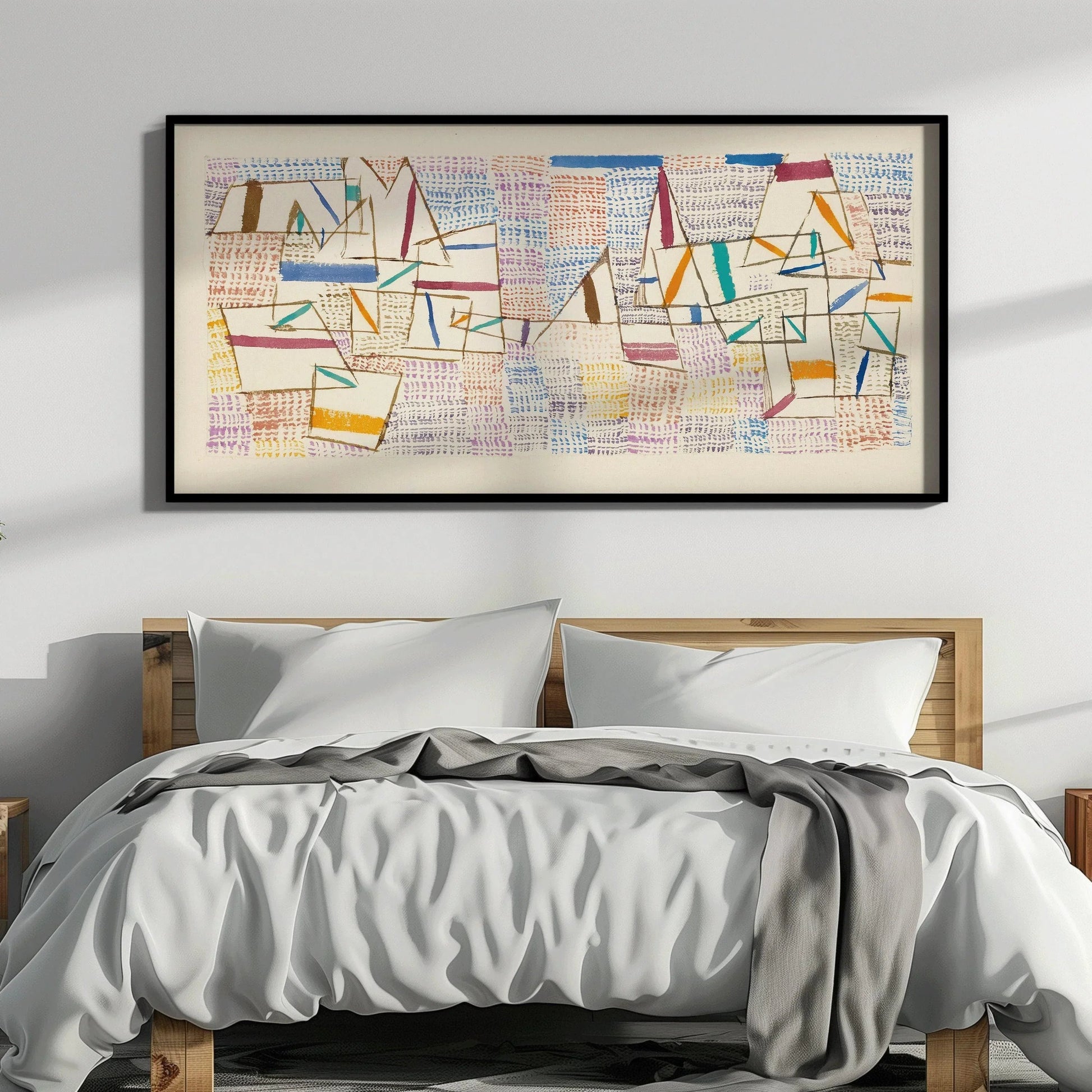 Estampe abstraite « Côte de Provence » de Paul Klee : panoramique large (2x1)