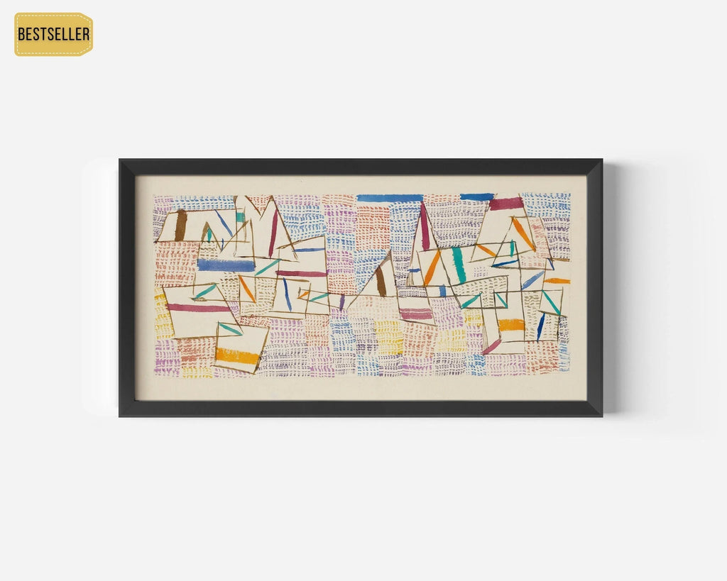 Estampe abstraite « Côte de Provence » de Paul Klee : panoramique large (2x1)