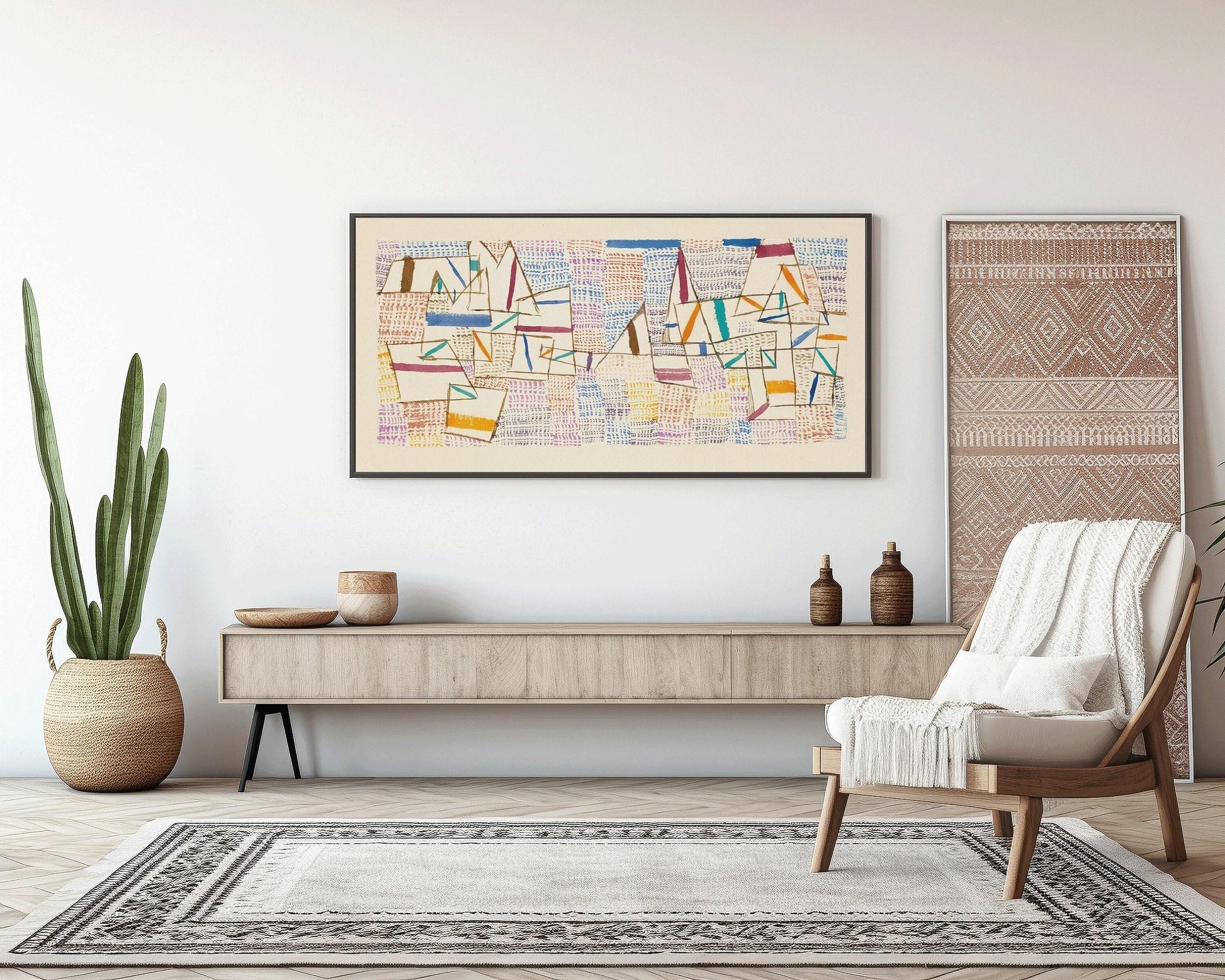 Estampe abstraite « Côte de Provence » de Paul Klee : panoramique large (2x1)