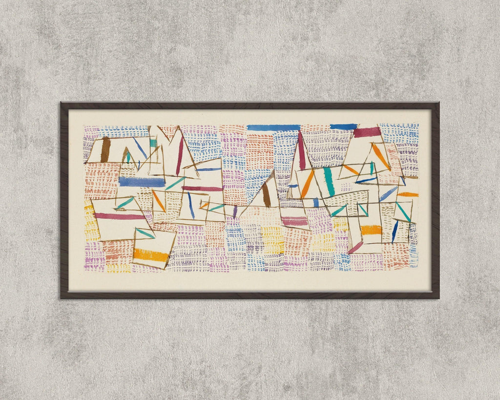 Estampe abstraite « Côte de Provence » de Paul Klee : panoramique large (2x1)