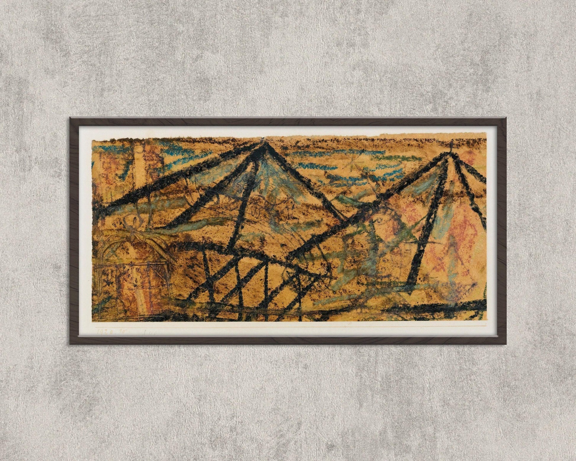 Paul Klee Abstract Art Print: With the Water Carrier, Panoramic Fine Art (2x1)