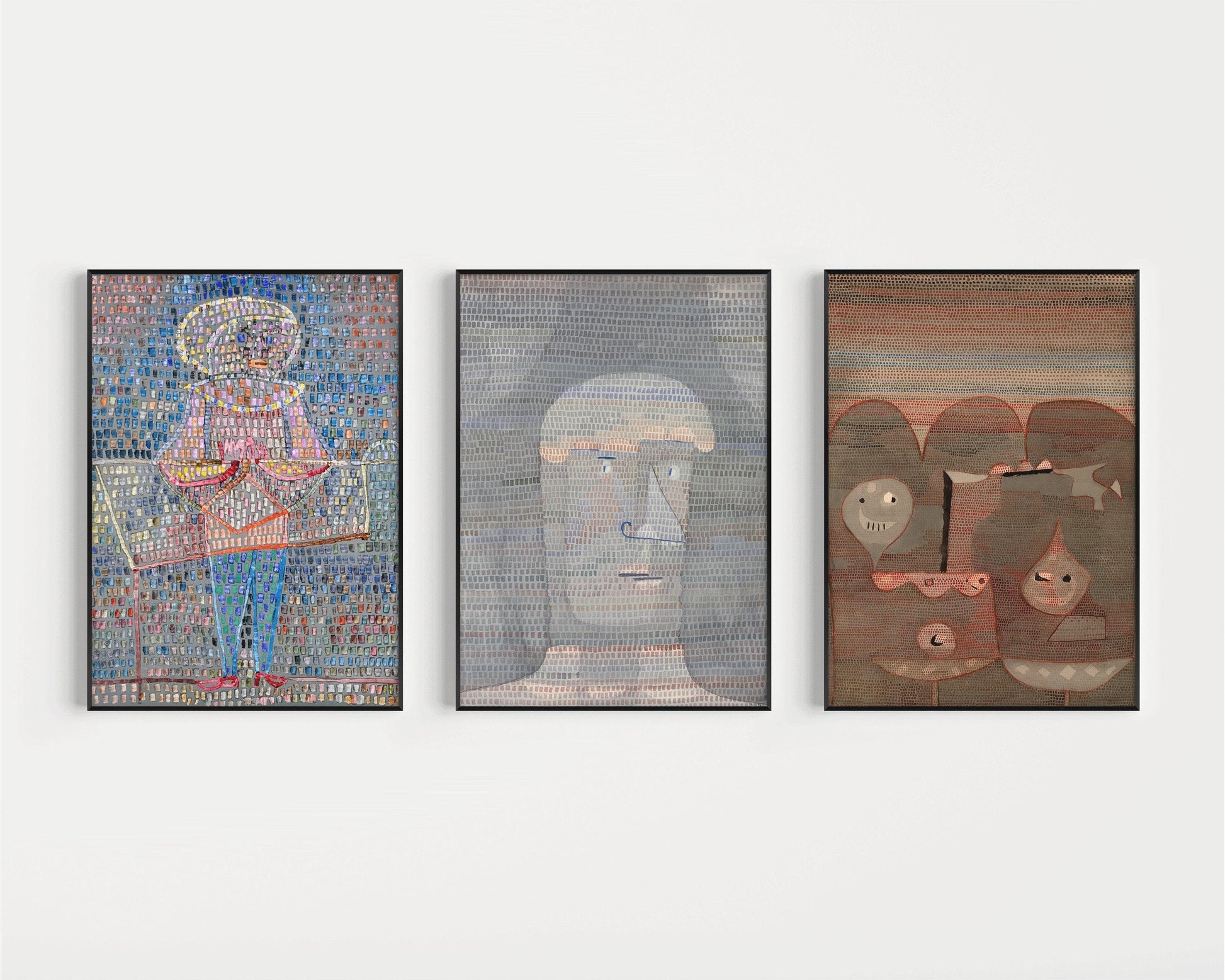 Paul Klee Art Print Trio: Vintage Abstract Giclee Fine Art