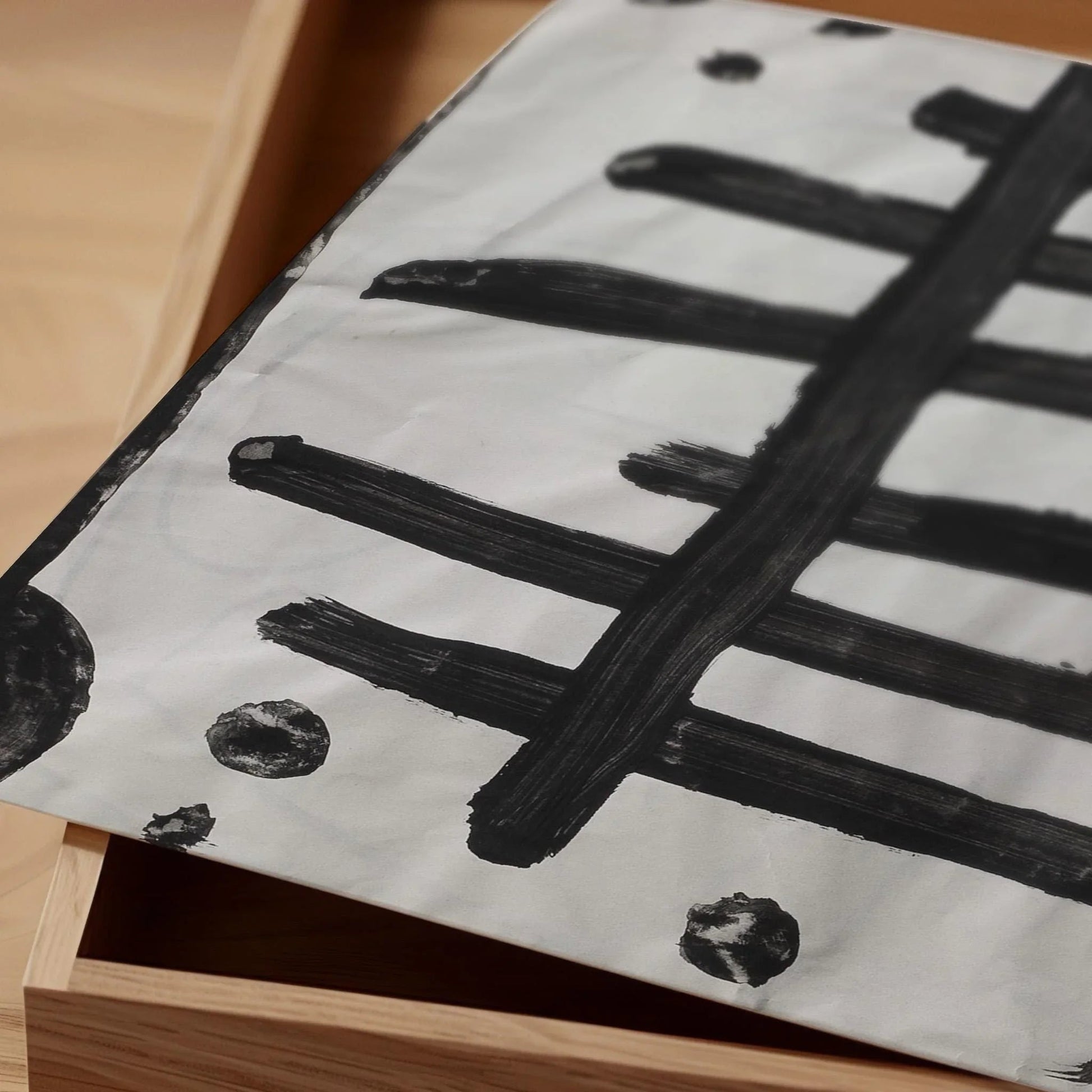 Estampe abstraite en noir et blanc de Paul Klee : Composition géométrique