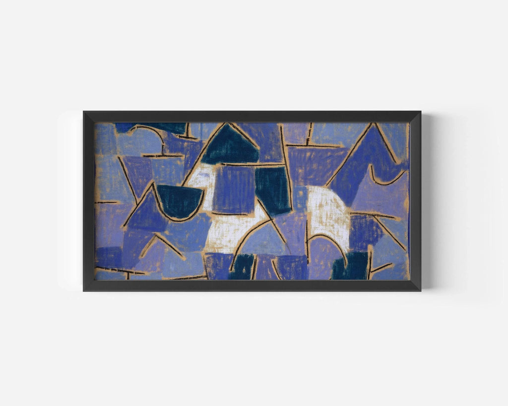 Paul Klee - Nuit bleue | Art panoramique abstrait moderne (disponible encadré à la main ou non encadré) 2x1