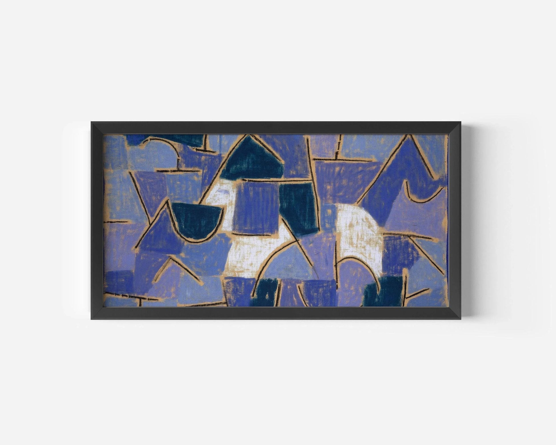 Paul Klee - Nuit bleue | Art panoramique abstrait moderne (disponible encadré à la main ou non encadré) 2x1
