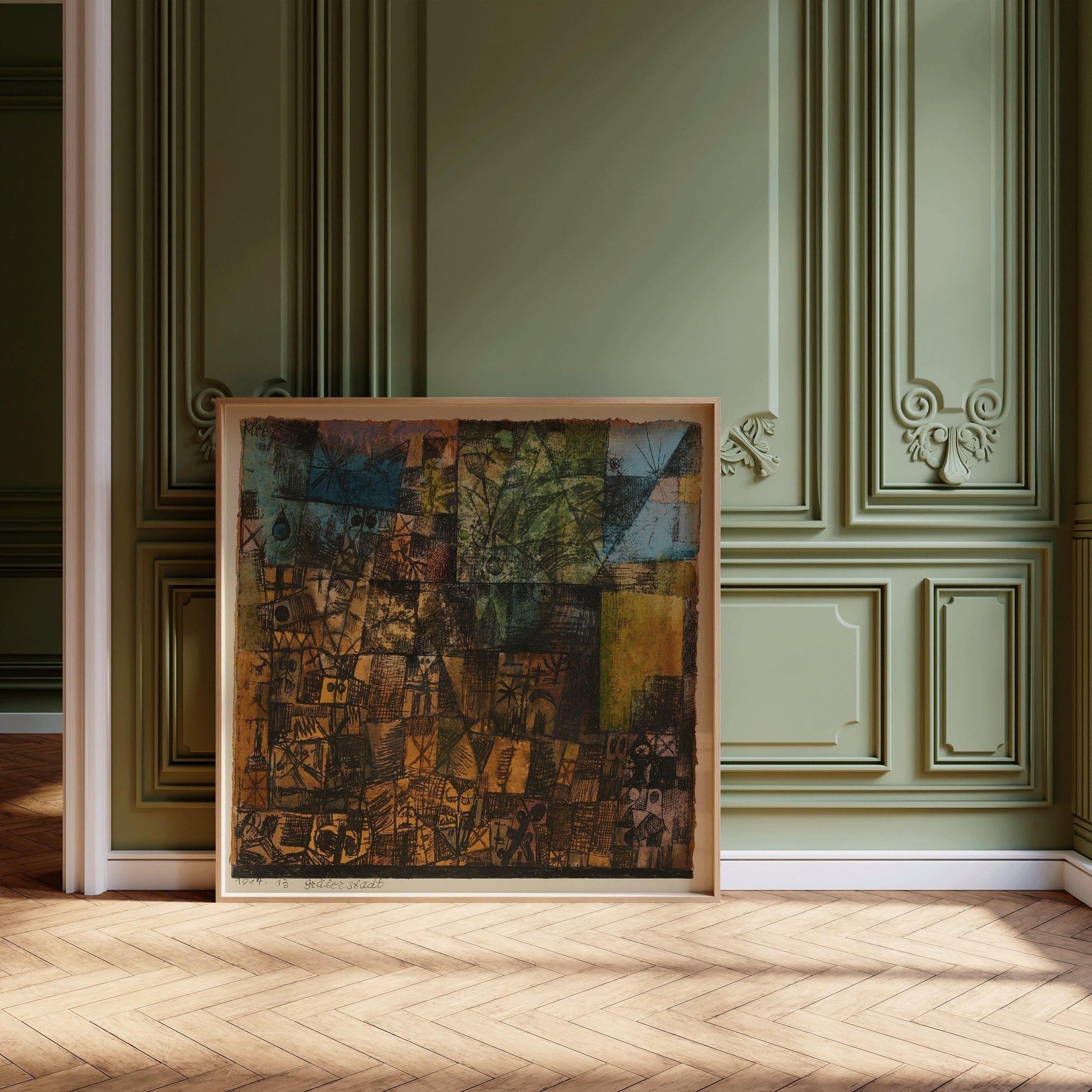 Paul Klee - Estampe « Cité des tombes » : Impression giclée moderne du milieu du XXe siècle