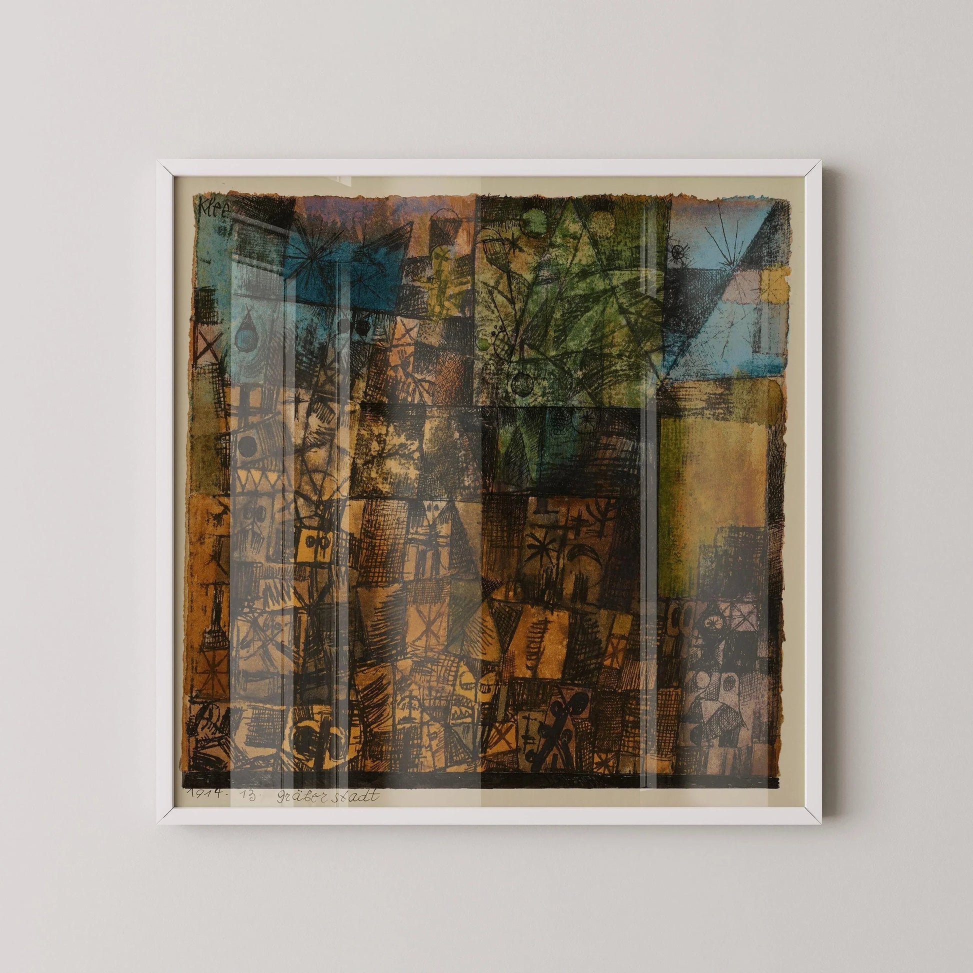 Paul Klee - Estampe « Cité des tombes » : Impression giclée moderne du milieu du XXe siècle