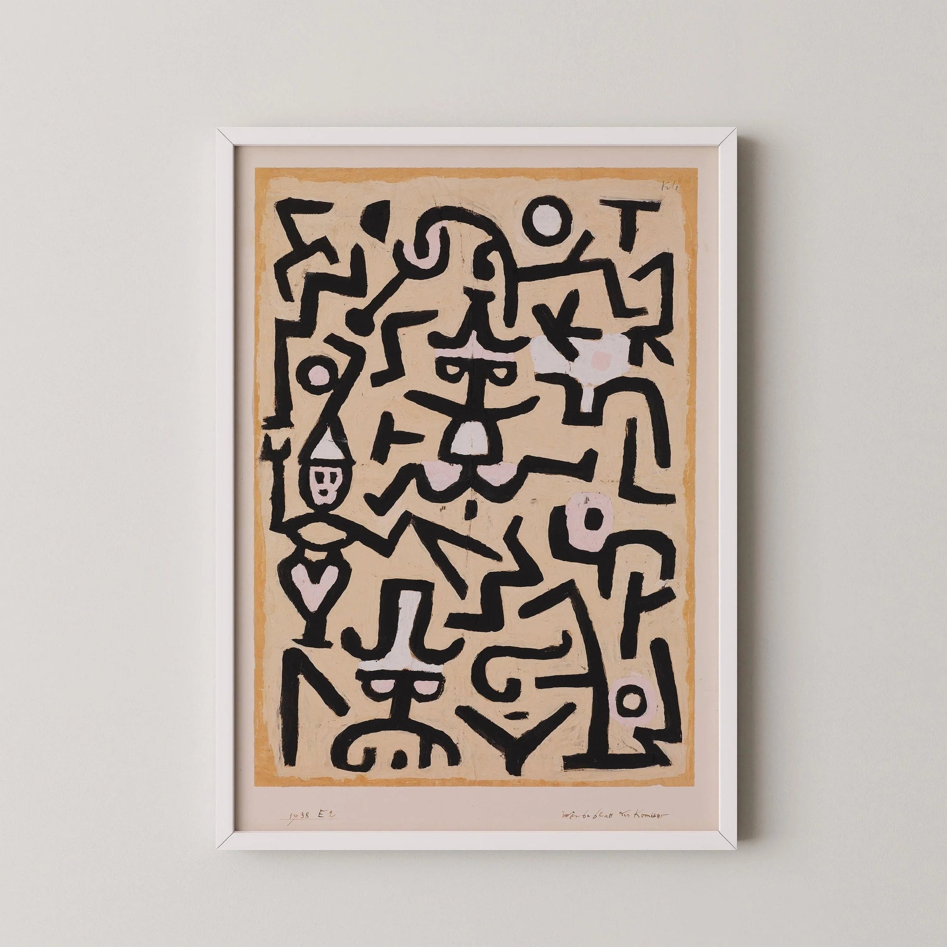 Paul Klee - Affiche de comédien | Art abstrait moderne beige neutre (disponible encadrée à la main ou non encadrée)