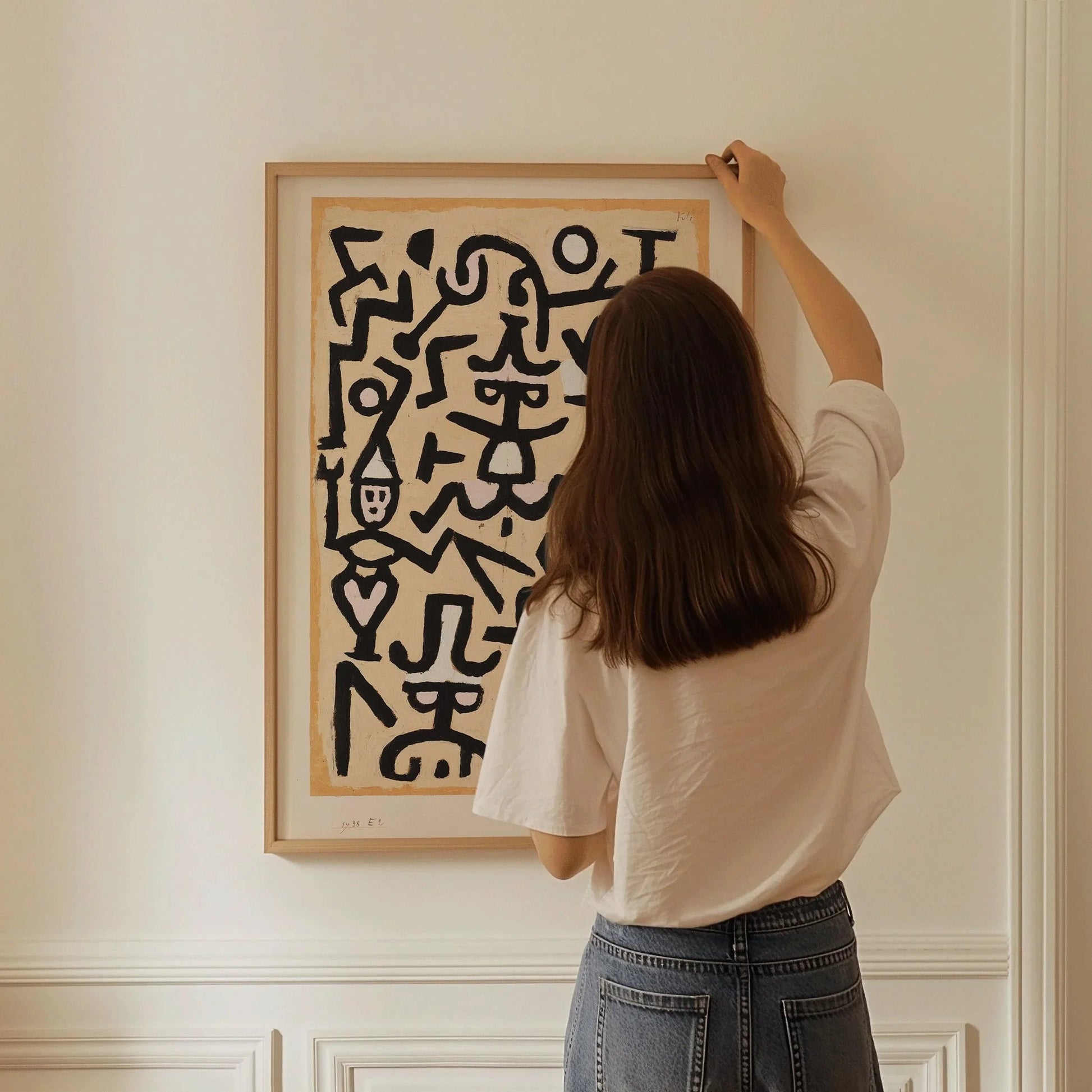 Paul Klee - Affiche de comédien | Art abstrait moderne beige neutre (disponible encadrée à la main ou non encadrée)