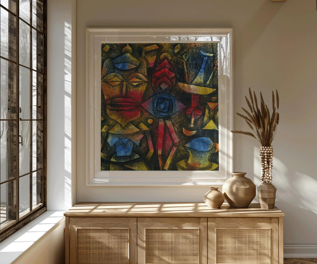 Paul Klee Figurines Art Print: Mid-Century Modern Abstract (Framed or Unframed)