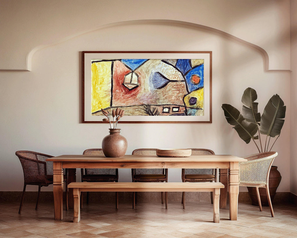 Paul Klee - Landscape BL | Modern Abstract Wide Panoramic Art (available handframed or unframed) 2x1