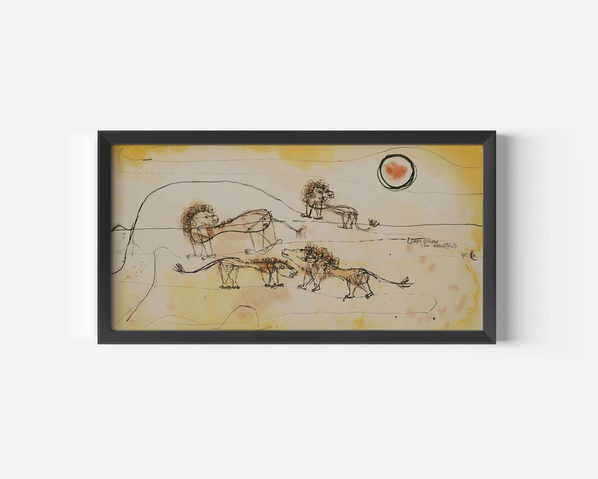 Estampe de Paul Klee Lions : Panorama abstrait moderne, option encadrée