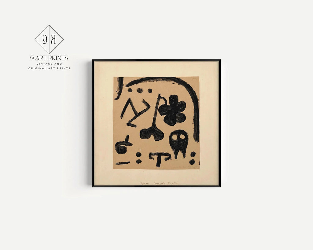 Paul Klee 'Marks for Later' Abstract Art Print: Mid-Century Modern Beige Giclee