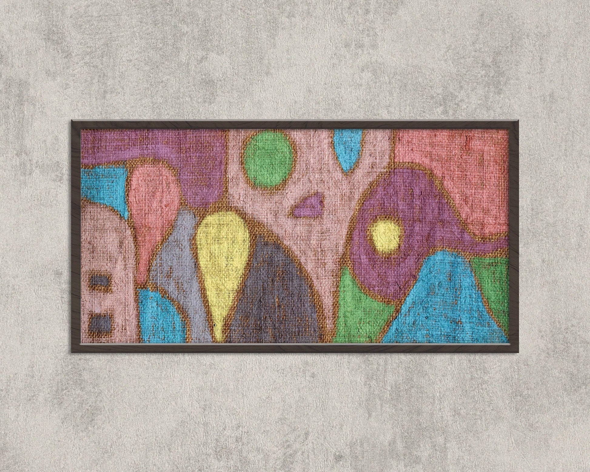 Paul Klee - Fruits doux | Art panoramique abstrait moderne et coloré (disponible encadré à la main ou non encadré) 2x1
