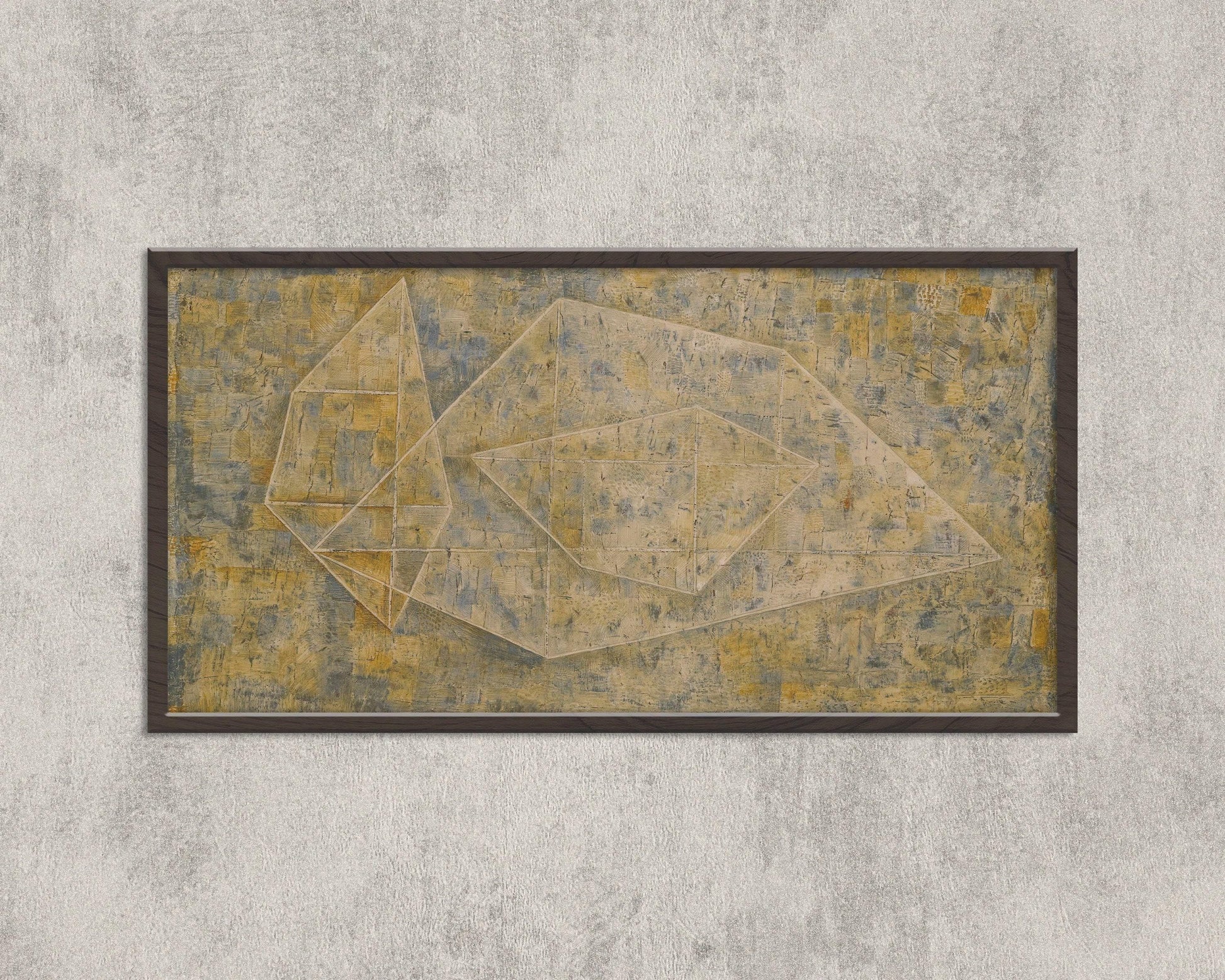 Paul Klee - P 14 | Art panoramique abstrait moderne (disponible encadré à la main ou non encadré) 2x1