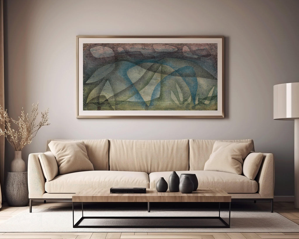 Paul Klee - Rainy Day | Modern Abstract Wide Panoramic Art (available handframed or unframed) 2x1