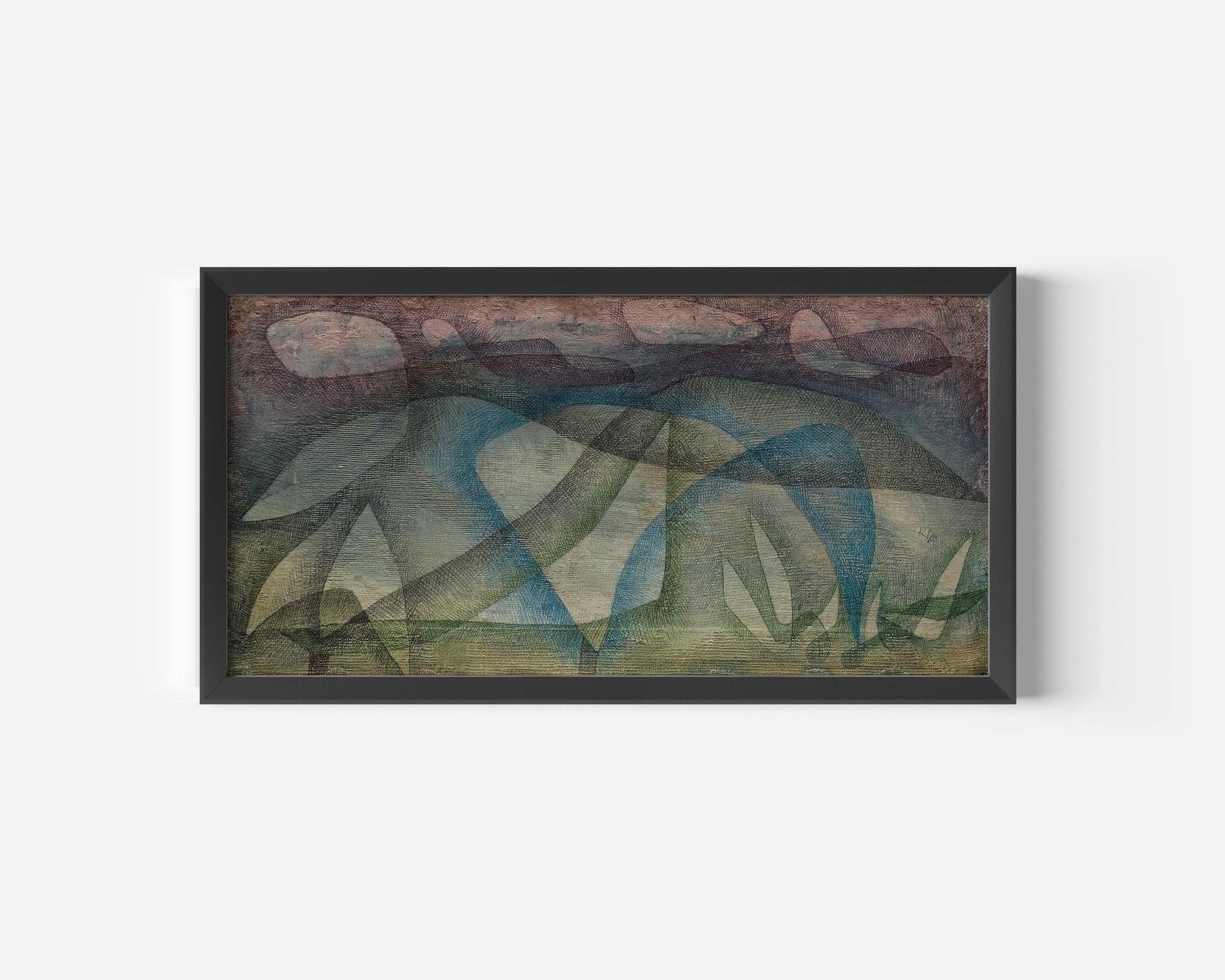 Paul Klee - Rainy Day | Modern Abstract Wide Panoramic Art (available handframed or unframed) 2x1