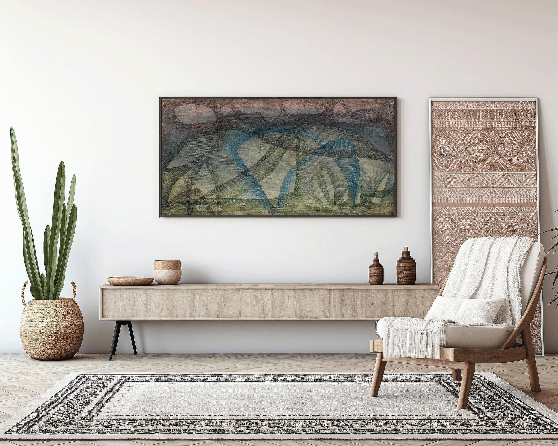 Paul Klee - Rainy Day | Modern Abstract Wide Panoramic Art (available handframed or unframed) 2x1