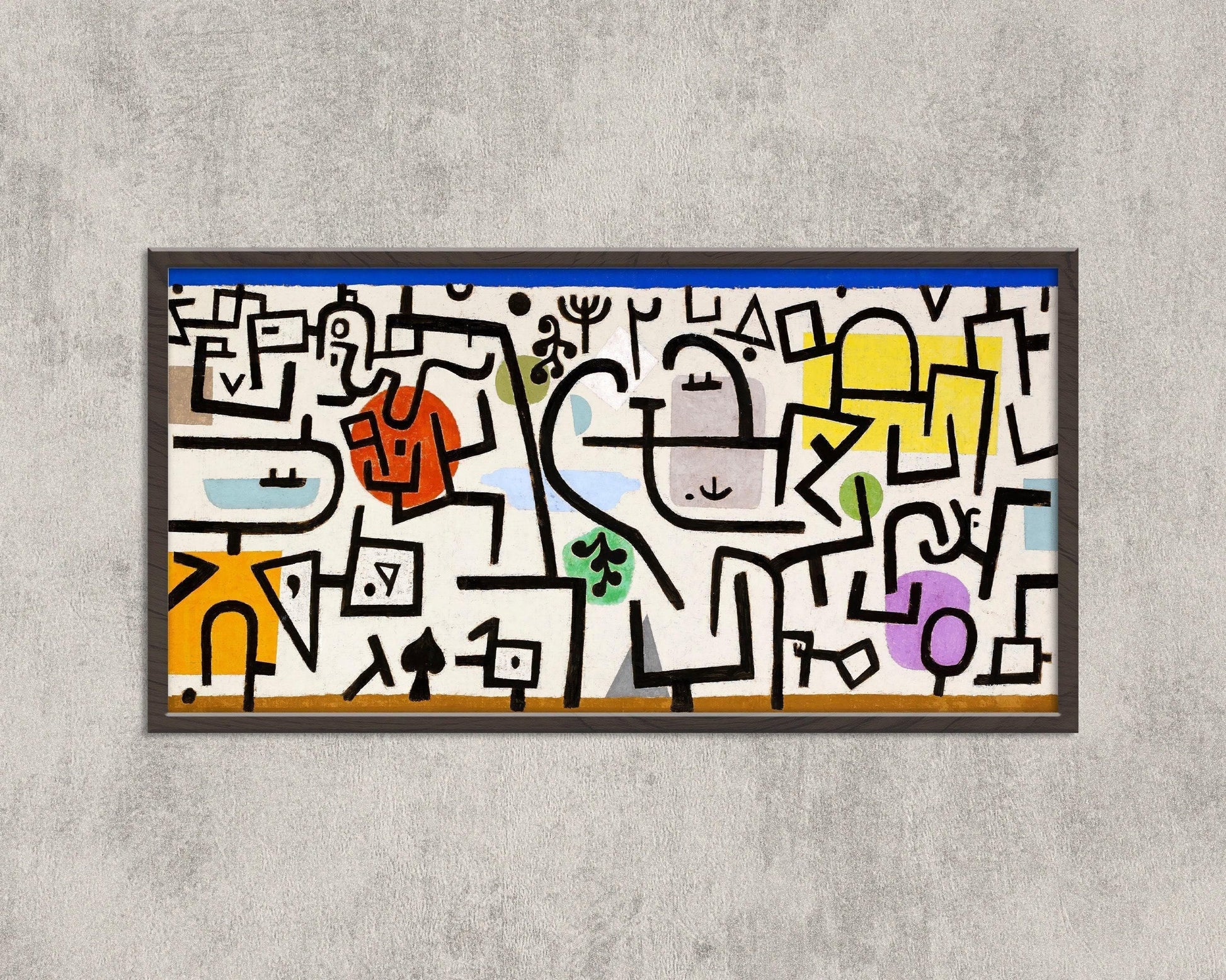 Paul Klee - Rich Harbour | Art panoramique abstrait moderne (disponible encadré à la main ou non encadré) 2x1