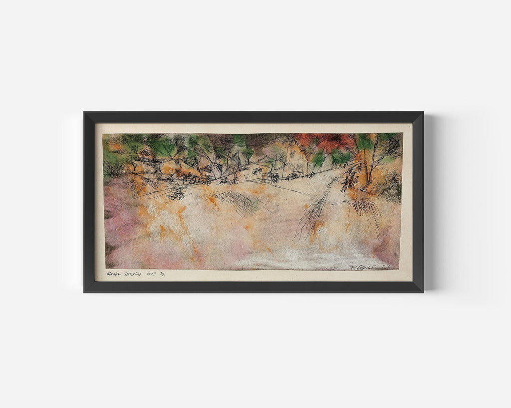 Paul Klee - Branche de route | Art panoramique abstrait moderne (disponible encadré à la main ou non encadré) 2x1