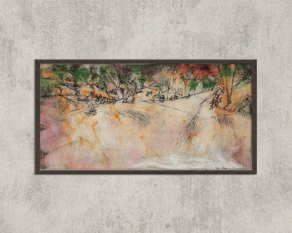Paul Klee - Branche de route | Art panoramique abstrait moderne (disponible encadré à la main ou non encadré) 2x1