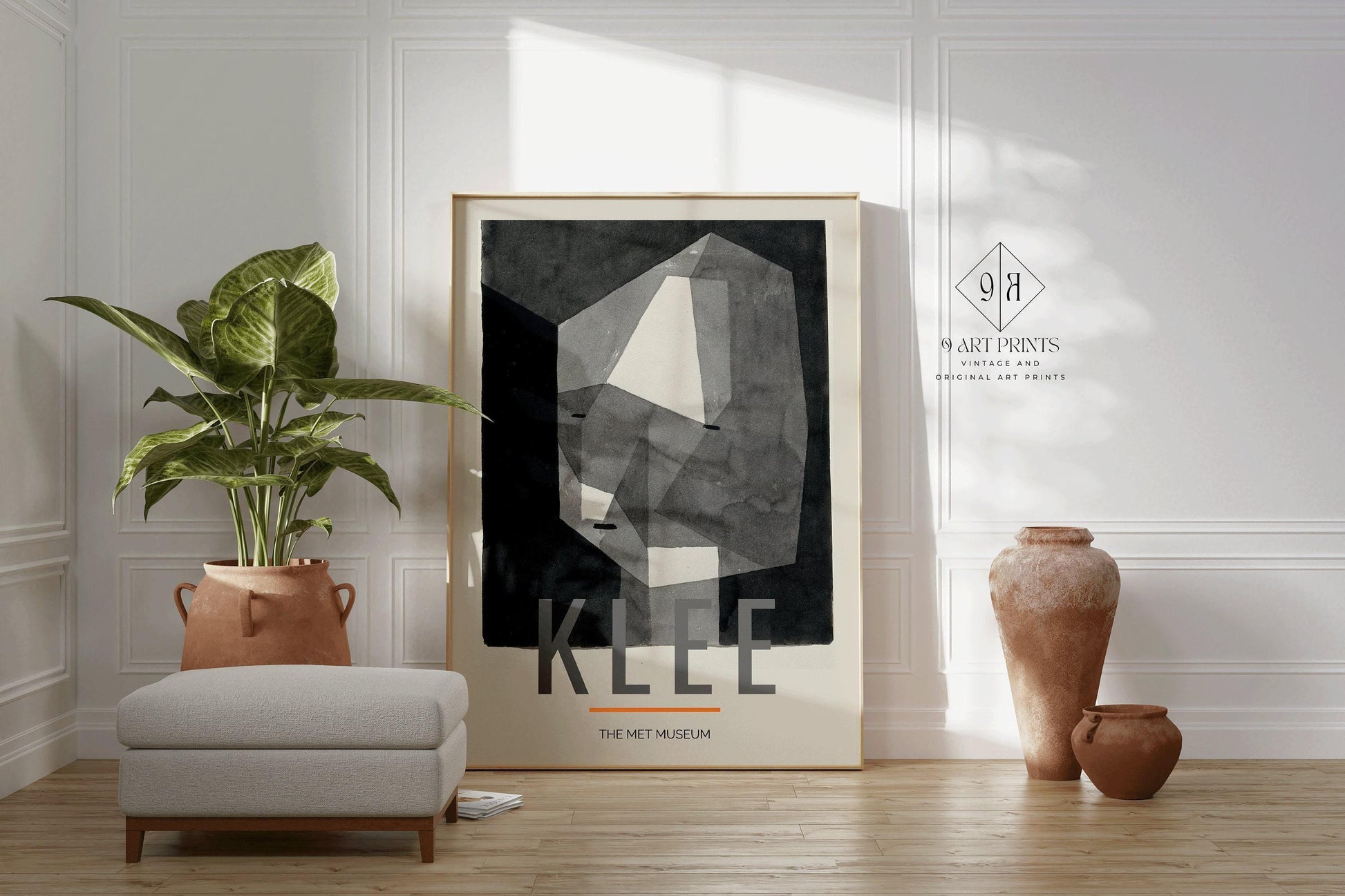 Paul Klee - Rough Cut Head | Neutral Modern Art Exhibition Poster (available handframed or unframed)