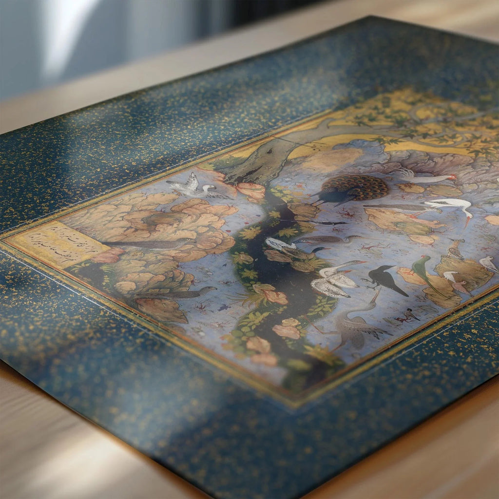 Estampe miniature persane : Mantiq al Tayir, XVIIe siècle, impression giclée