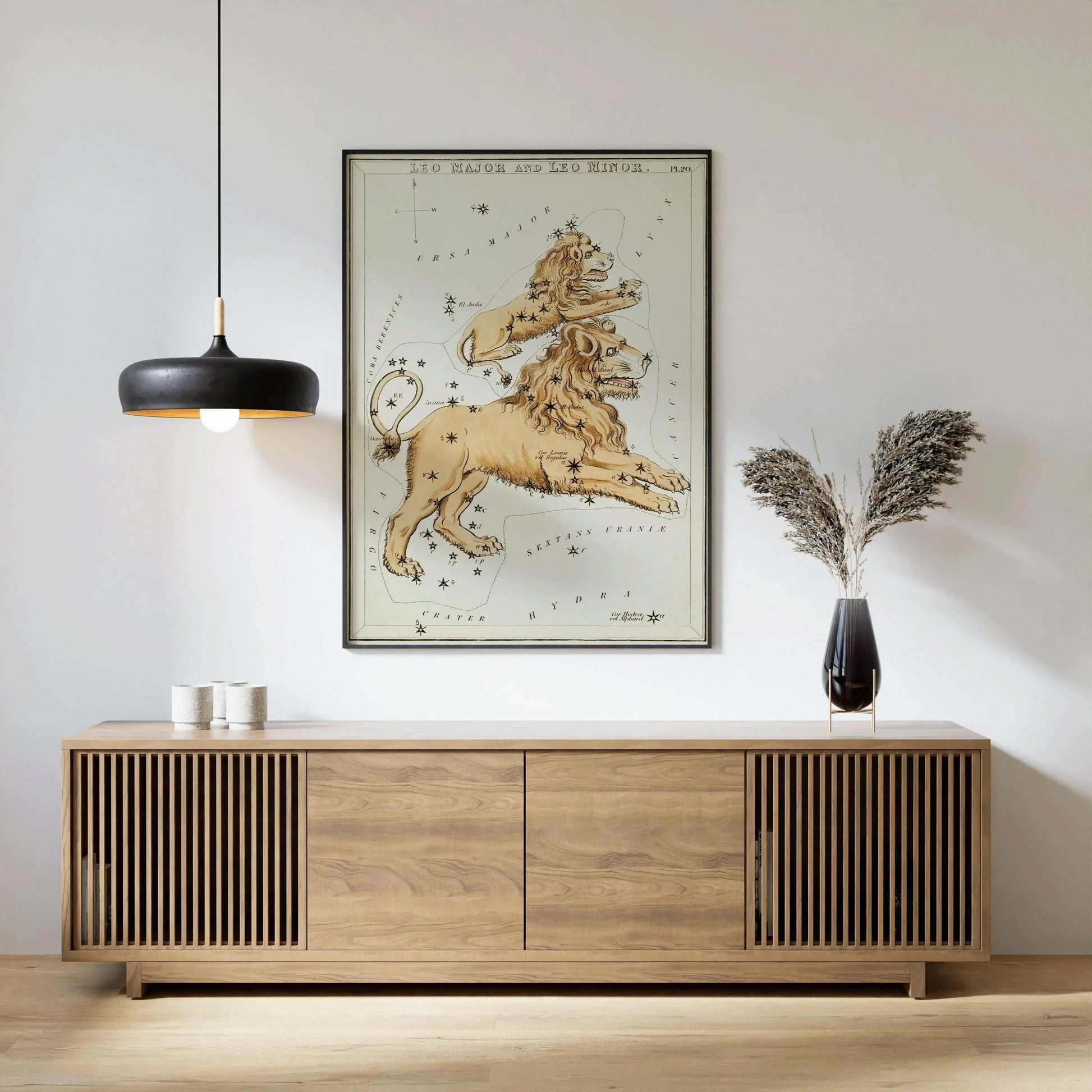 Affiche astrologique vintage personnalisable - Lion | Sidney Hall Art (disponible encadrée ou non encadrée)