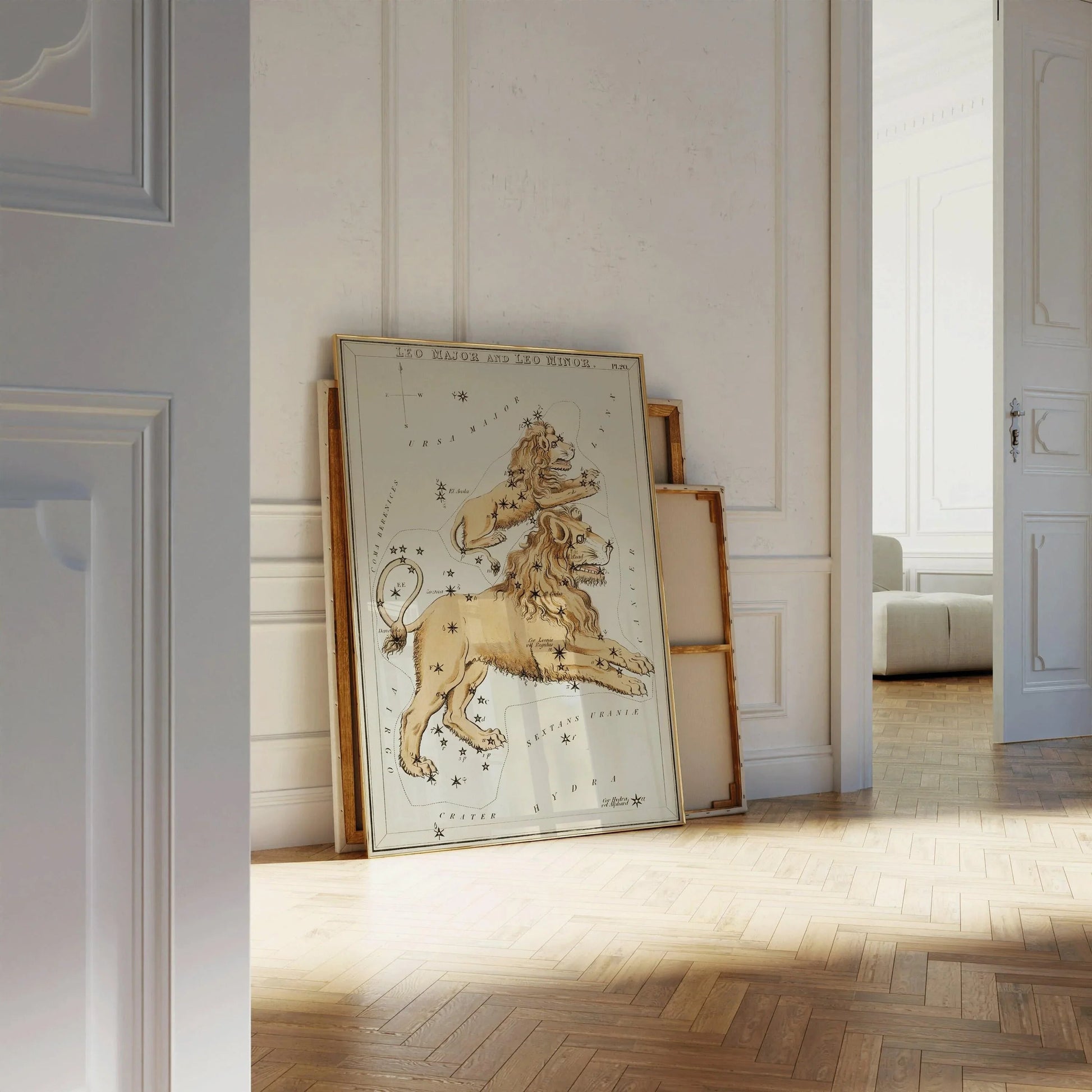 Affiche astrologique vintage personnalisable - Lion | Sidney Hall Art (disponible encadrée ou non encadrée)