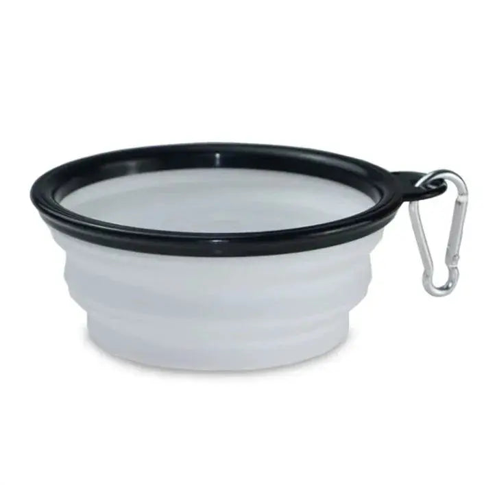 Portable Silicone Pet Bowl with Carabiner Clip, Collapsible, 350 ml