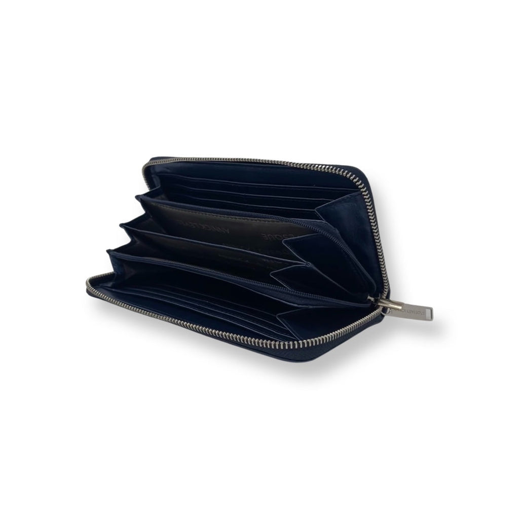 Genuine Leather Navy Blue Wallet, Carla