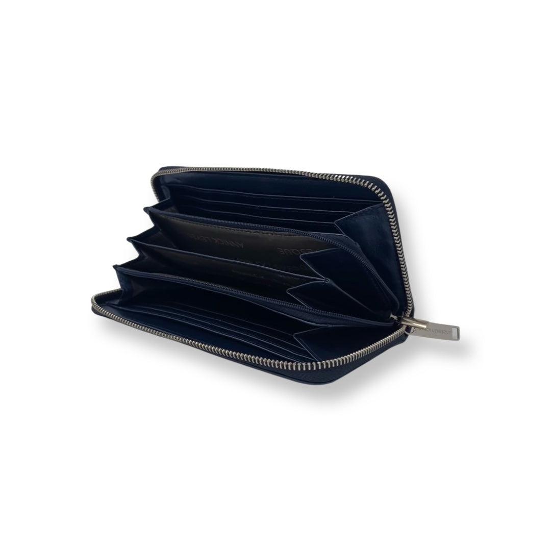Genuine Leather Navy Blue Wallet, Carla