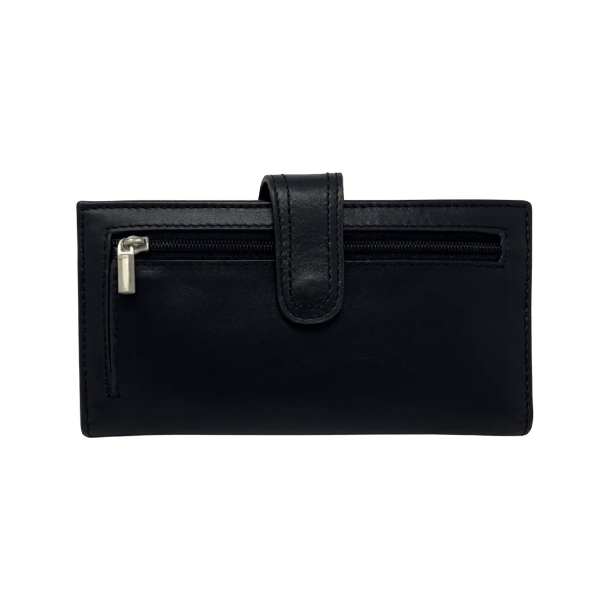 Small Genuine Leather Wallet Denise, Black