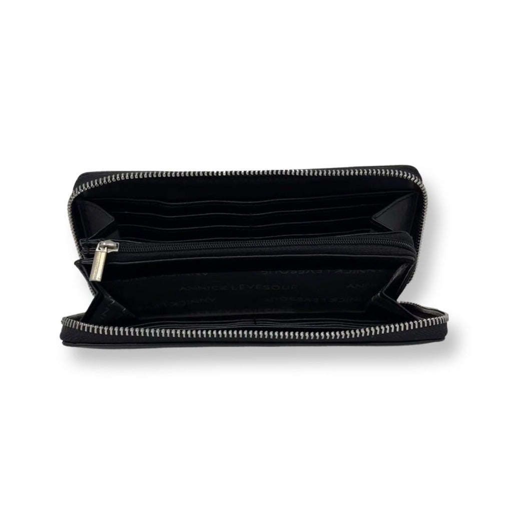 Small Black Leather Wallet - Carla