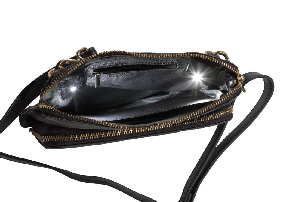 Small Black Patent Leather Crossbody Wallet, Carmen - PREORDER