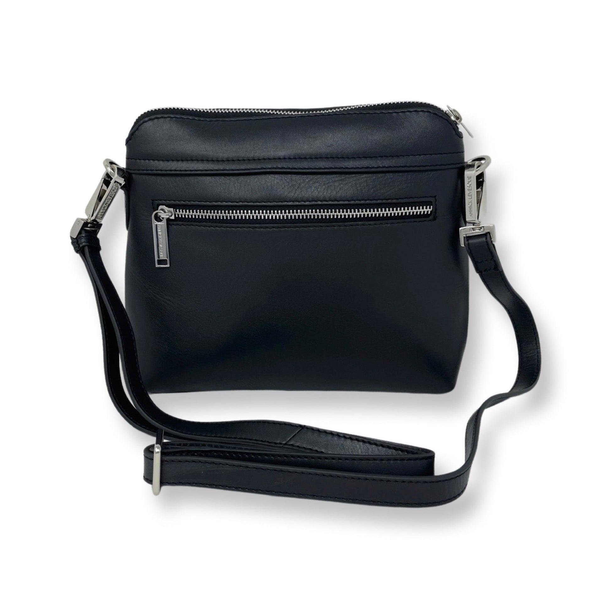Small Black Leather Crossbody Bag - Brigitte - PREORDER