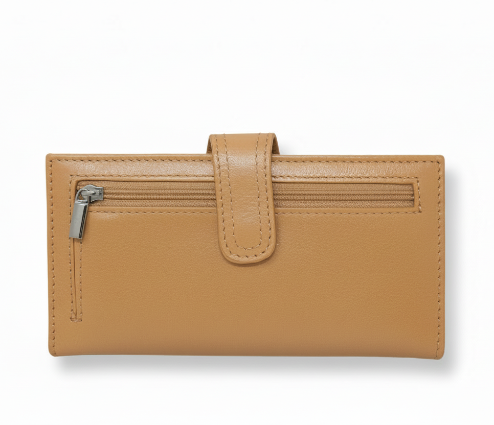 Small Genuine Leather Tan Wallet, Denise