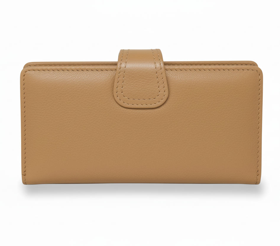 Small Genuine Leather Tan Wallet, Denise