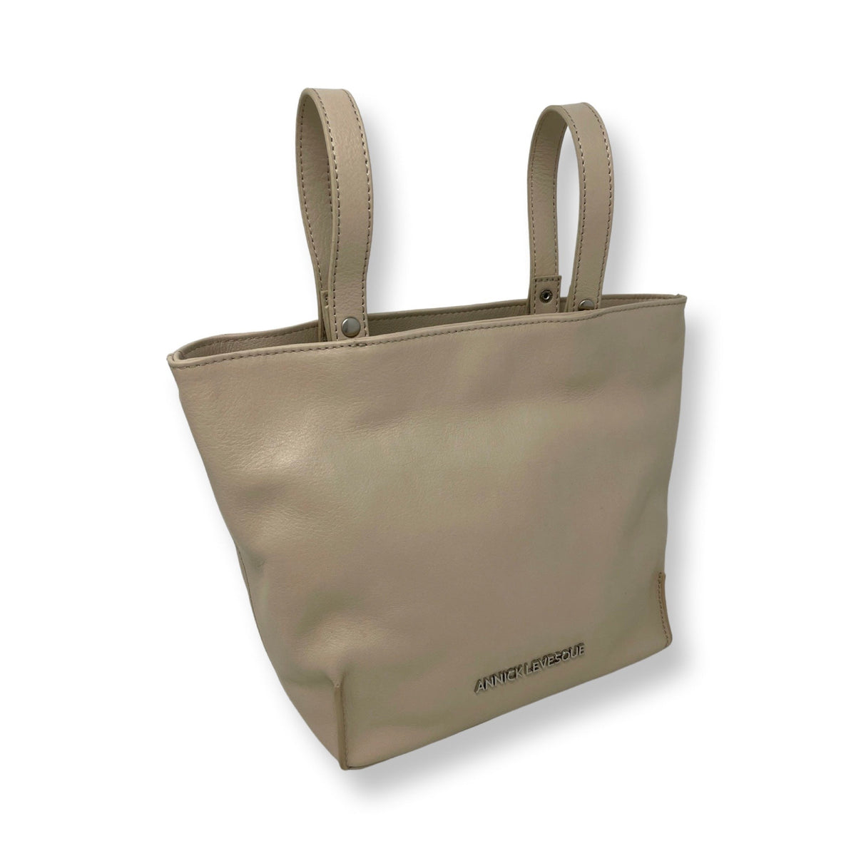 Beige Genuine Leather Transformable Bag, Kelly